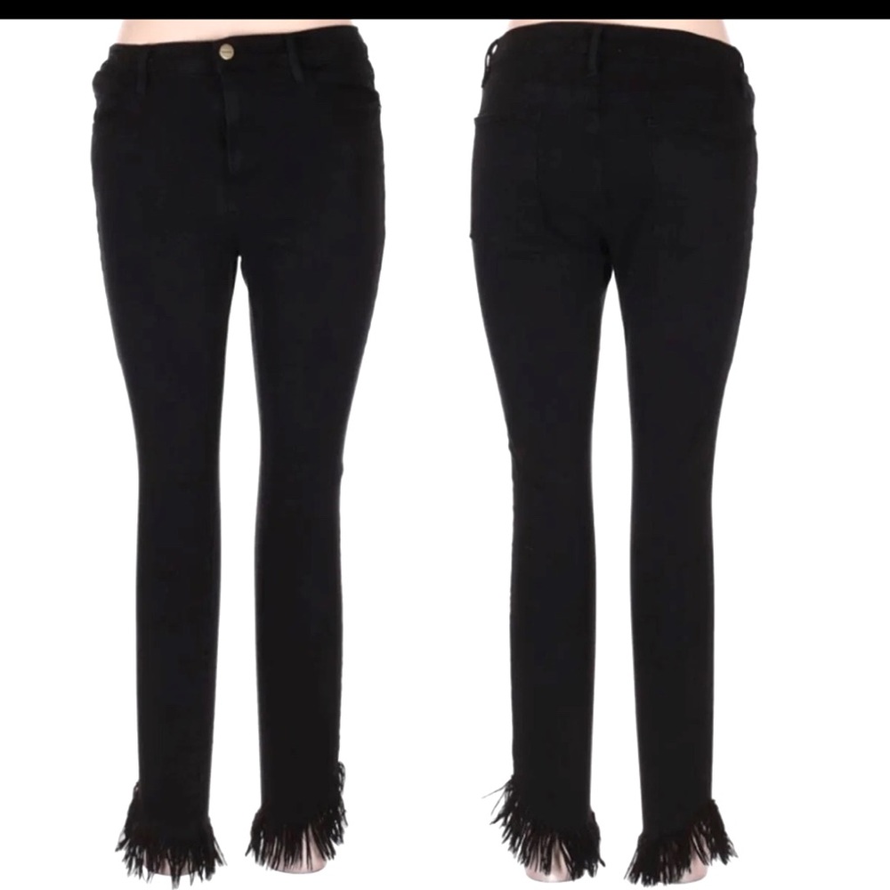Frame denim skinny jeans frayed hem 32